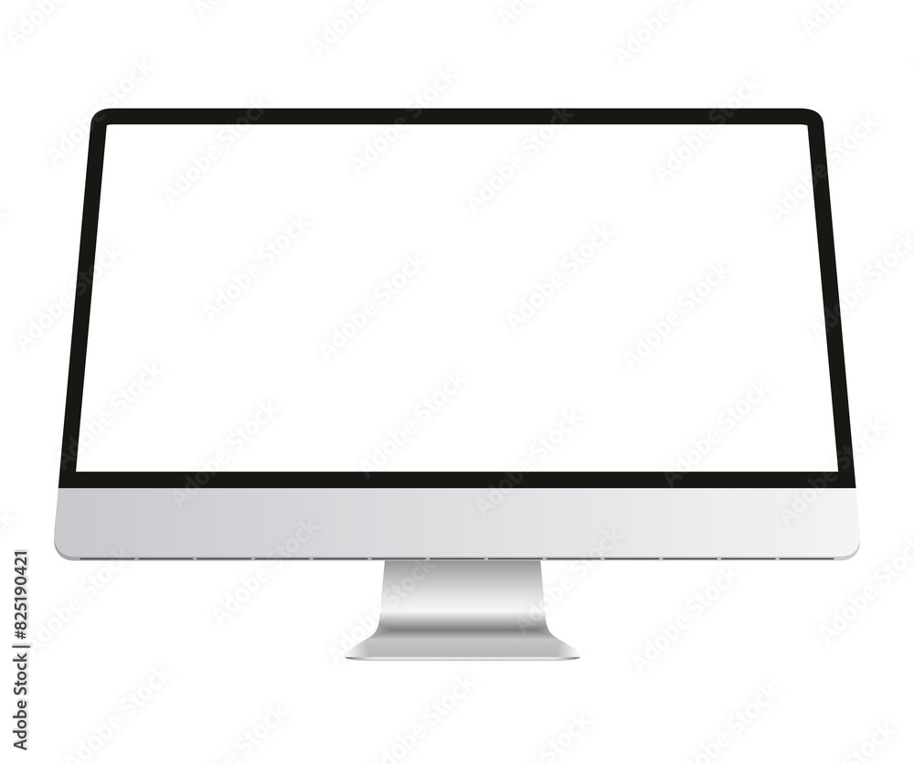 Poster Realistic computer monitor isolated on transparent background. 