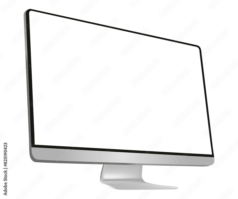 Poster Realistic computer monitor isolated on transparent background. 