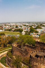 Fototapeta premium City view of Jhansi from Jhansi fort in Jhansi, Budelkhand, Uttar Pradesh, India, Asia