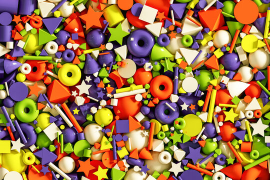 Three-Dimensional Geometric Shapes Background.