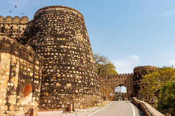 Facade of Jhansi fort in Jhansi, Budelkhand, Uttar Pradesh, India, Asia