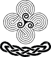 Celtic Logo - Curved Lines, Triskele, Knot Pattern