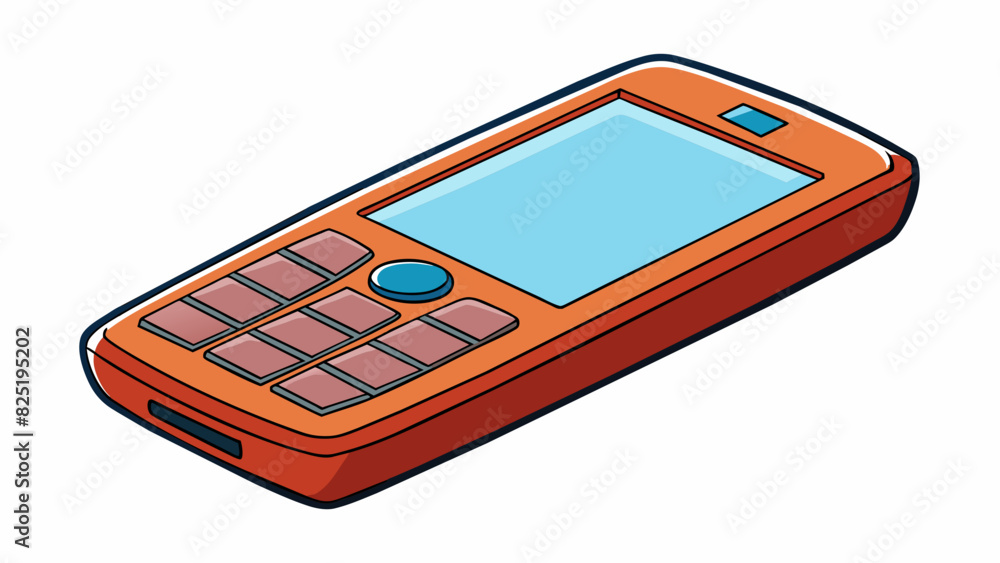 Poster A basic cell phone with a rectangular shape a screen buttons or a touch screen and basic calling and texting functions is a widely used means of. Cartoon Vector.
