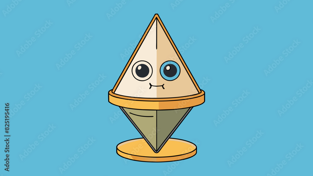 Poster A bony pointed structure with a flared base and a flat top similar in shape to an upsidedown triangle.. Cartoon Vector.
