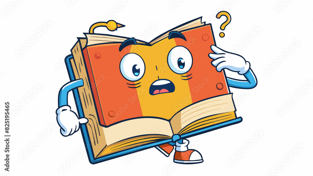 Poster A book with pages missing making the story incomplete and confusing.. Cartoon Vector.
