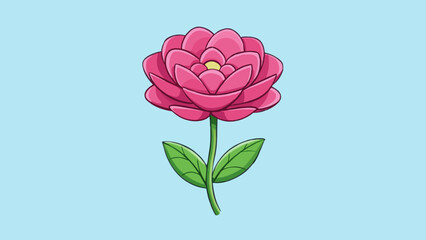 A blooming flower with vibrant petals in various shades of pink a delicate fragrance and a slender stem.. Cartoon Vector.