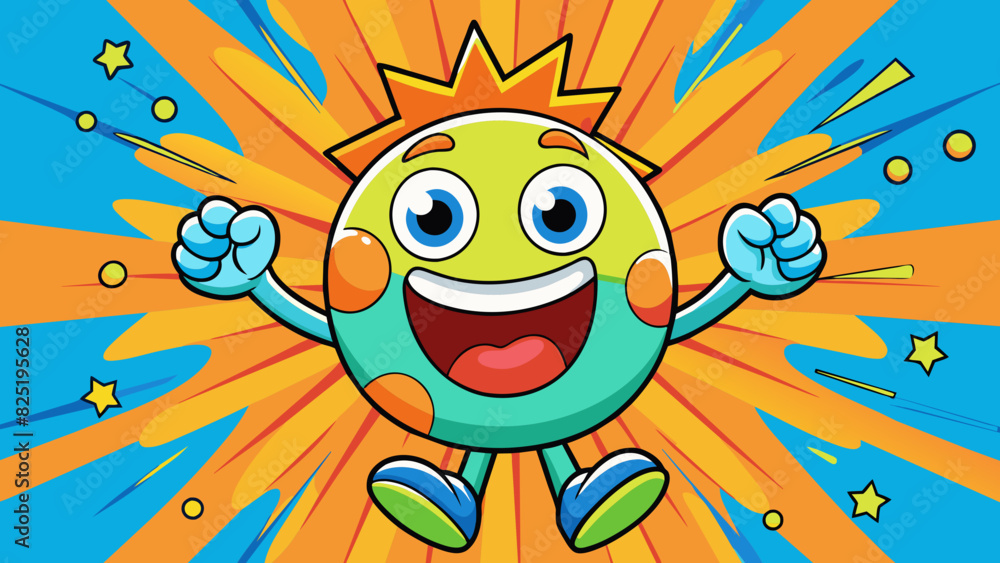 Aufkleber a bright colorful painting bursting with energy reflects an enthusiastic and optimistic attitude tow