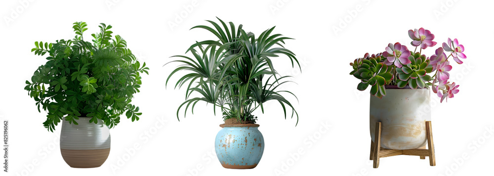 Wall mural potted plant isolated on transparent background