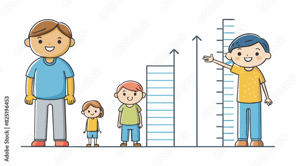 Poster a childs height chart shows gradual progress over the years marking each new inch with a simple penc