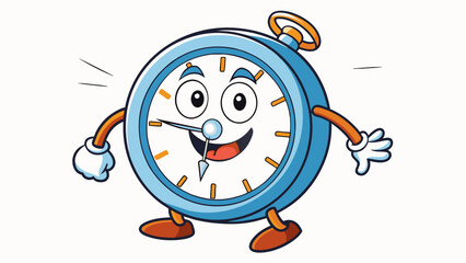A clock ticking steadily its hands moving with precision and regularity. The numbers on its face are bold and clear marking the time with reliable. Cartoon Vector.