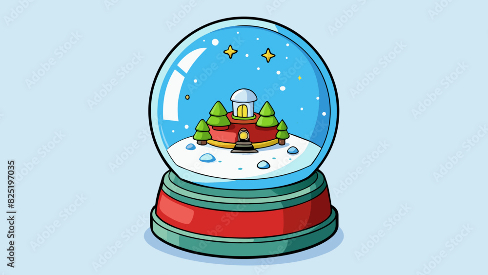 Poster A completely empty snow globe devoid of any glitter or miniature scene inside.. Cartoon Vector.