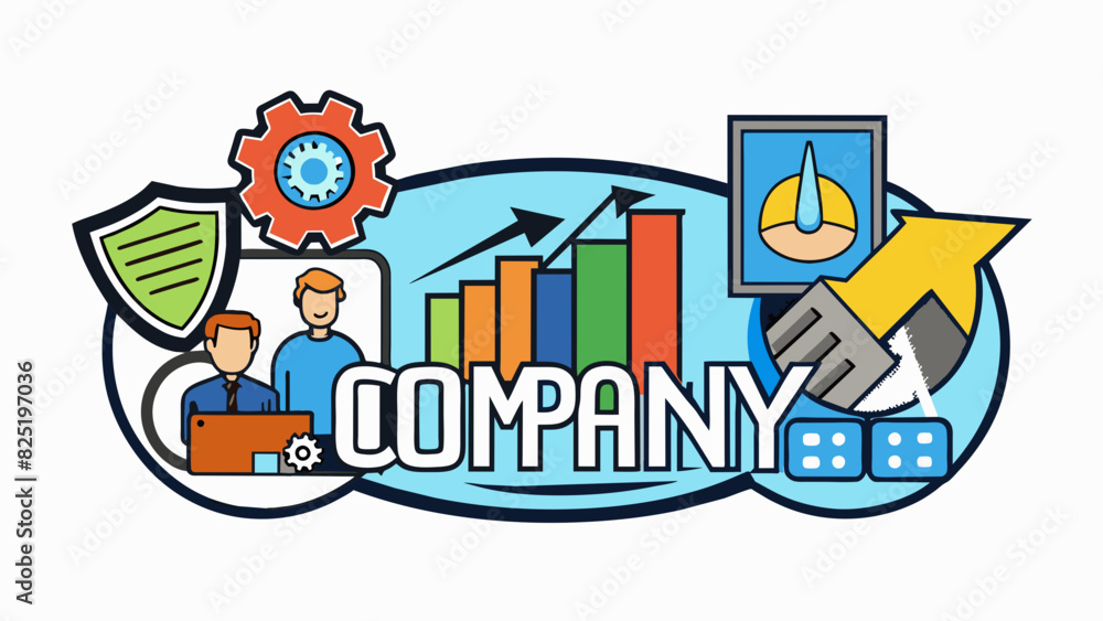 Poster a company logo the logo is the visual representation of a brand or organization. it is typically a c