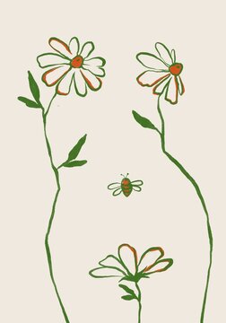 Woman and daisy 