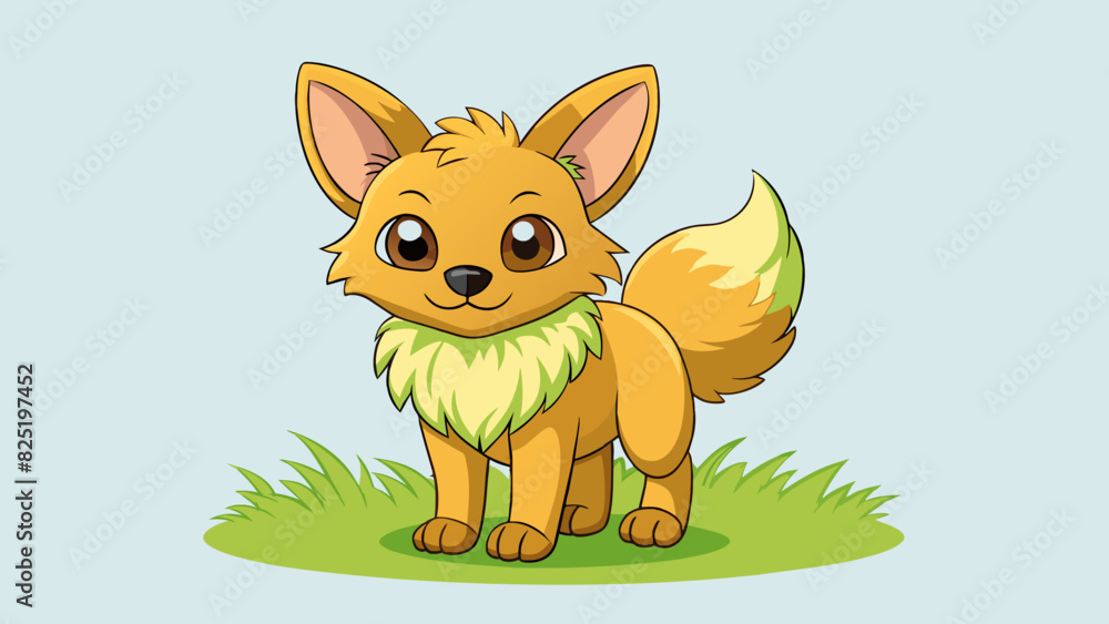 Poster A cuddlylooking animal with a plump body fluffy ears and a curious expression. Its golden fur shines in the sunlight and it is often seen playing in. Cartoon Vector.