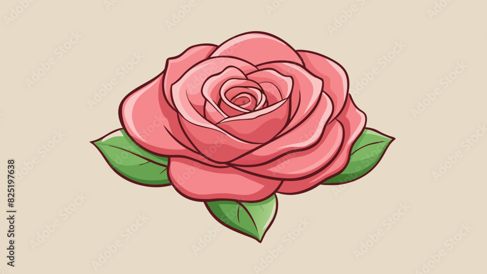 Poster a delicate rose with soft velvety petals in shades of pink and a subtle alluring fragrance.. cartoon