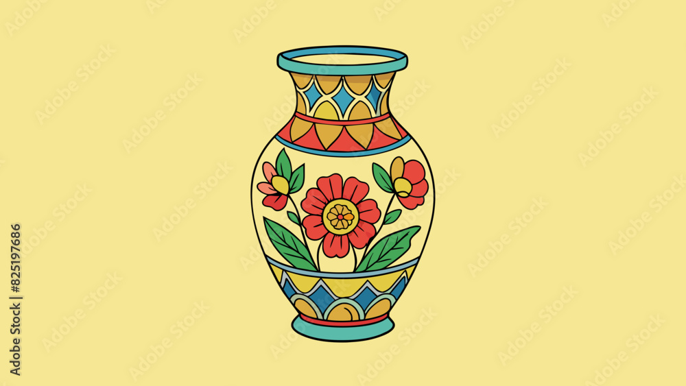 Poster a delicate porcelain vase carefully handpainted with vibrant floral patterns showcasing the worth of