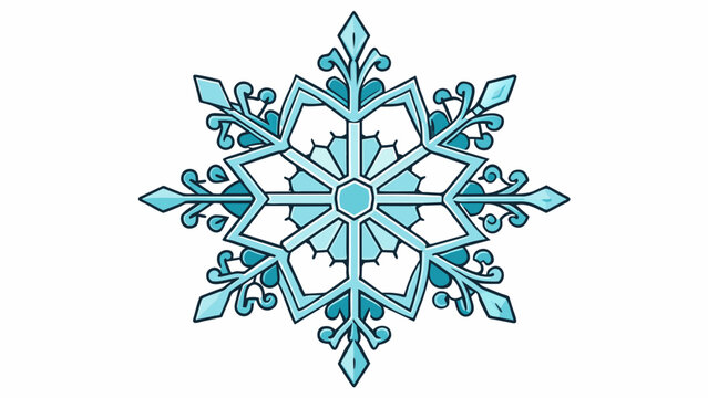 A delicate and intricate snowflake made up of unique and symmetrical patterns representing beauty and individuality.. Cartoon Vector.