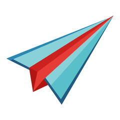 Fototapeta premium Illustration of an Origami Paper Plane on a White Background