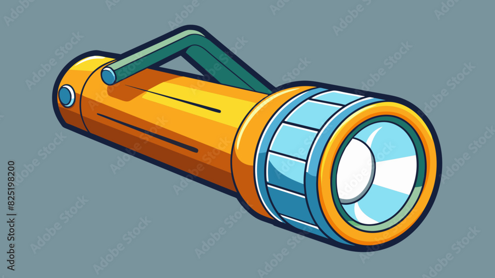 Poster A flashlight is an important tool to have in case of a power outage. Its compact size and bright beam allow for easy navigation in the dark.. Cartoon Vector.