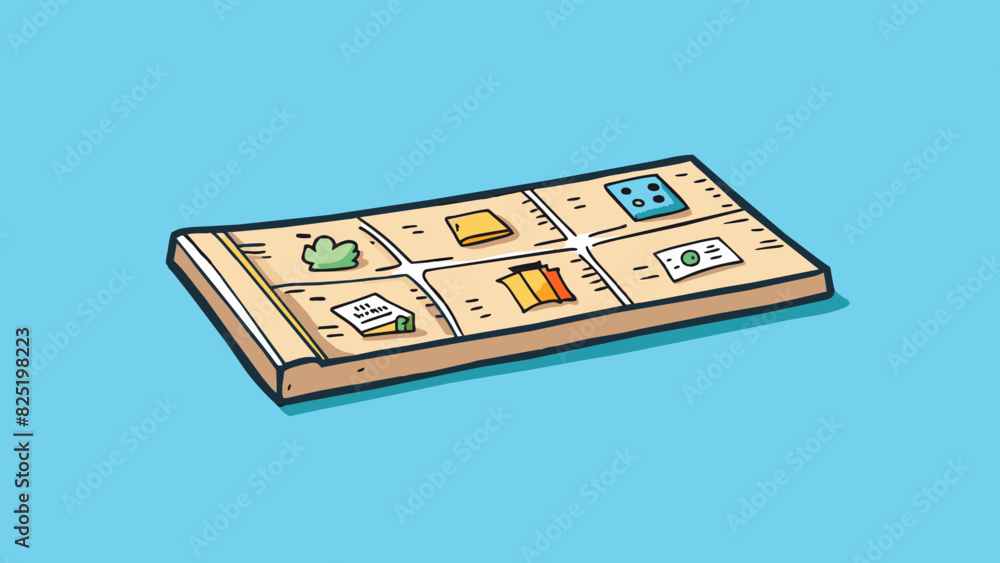 Poster A flat rectangular piece of paper with words and images This paper is thin and lightweight with straight edges and four corners. It has printed words. Cartoon Vector.