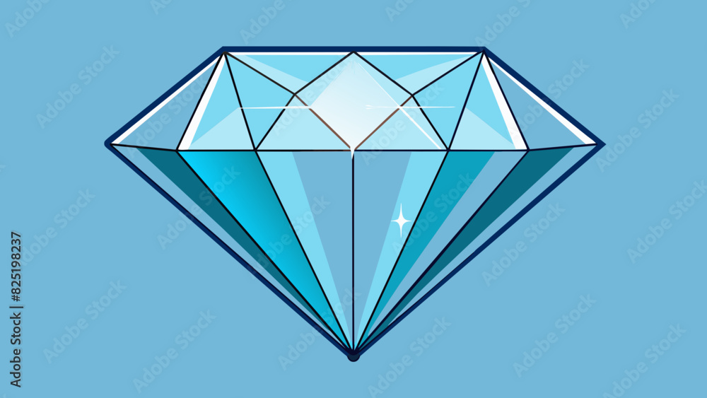 Aufkleber A flawless diamond sparkling and reflecting light in all directions with a perfect round shape and no visible flaws.. Cartoon Vector.