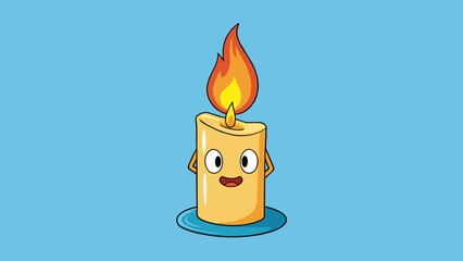 A flickering candle flame that never goes out representing the eternal nature of always.. Cartoon Vector.