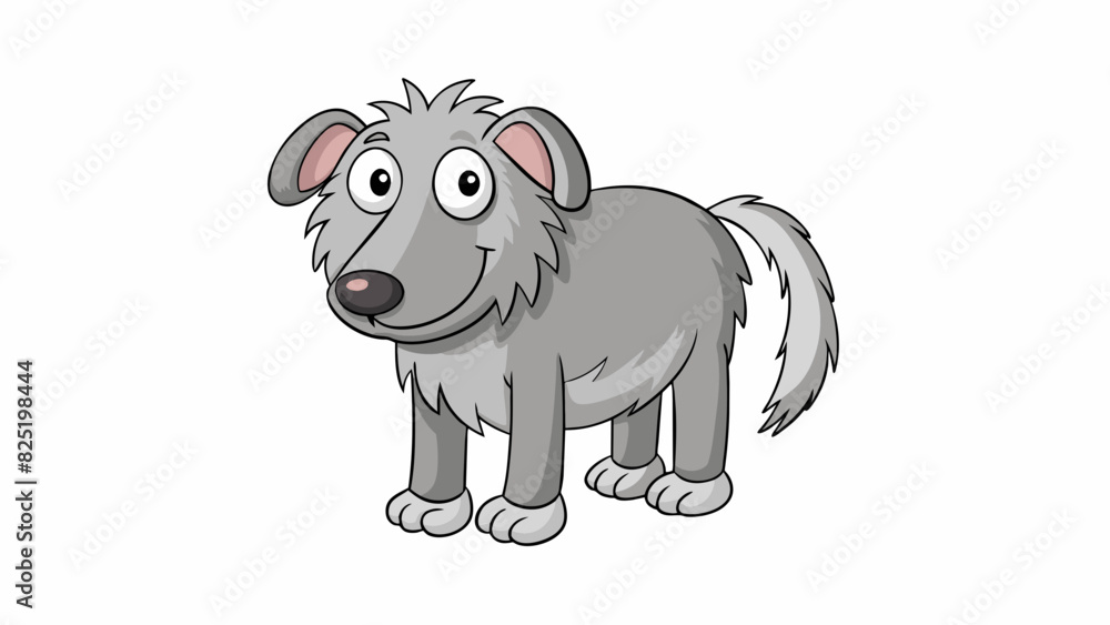 Poster A fourlegged animal standing at about two feet tall with a long nose gray fur and large floppy ears.. Cartoon Vector.