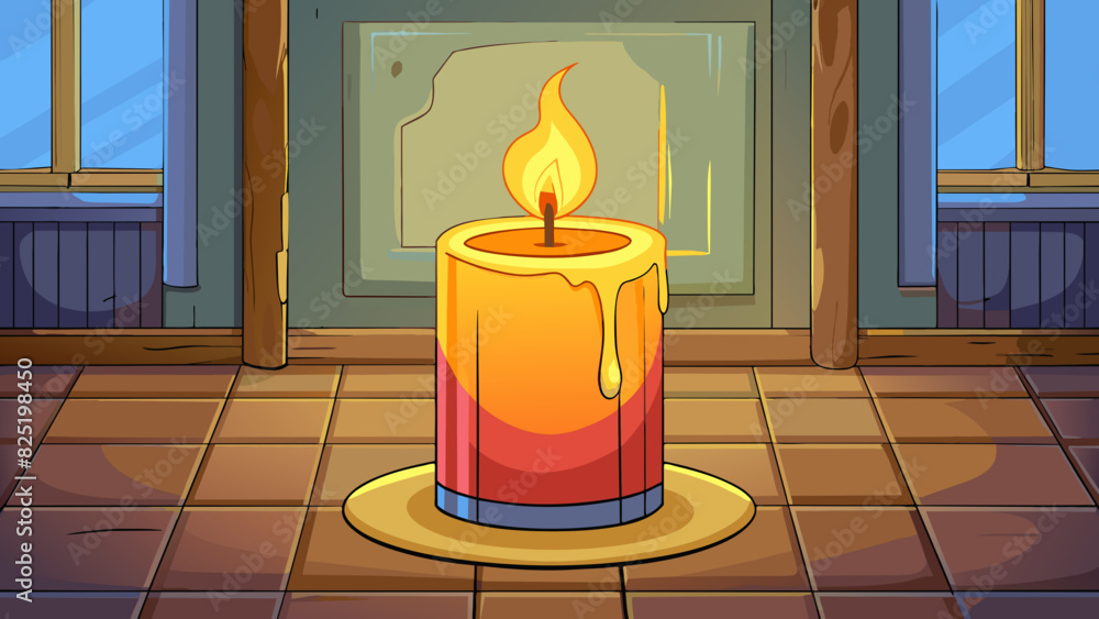 Poster a fragrant candle that fills the room with a sweet and comforting aroma. the flame dances and flicke