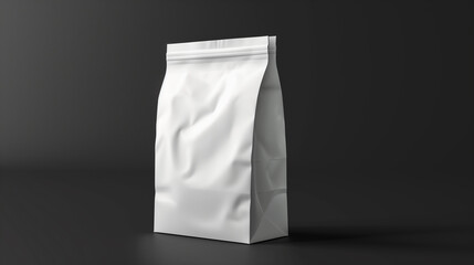 a close up of a white bag on a black surface