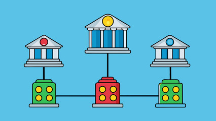 Obraz premium A government is like a traffic light with its different branches serving as red yellow and green signals. Each branch plays a specific role in. Cartoon Vector.