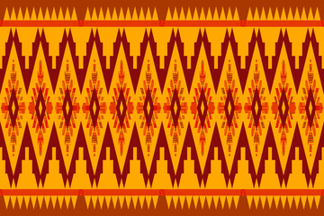 Seamless African pattern. Ethnic carpet with chevrons. Tribal vector ornament. Aztec style. Geometric mosaic on the tile, majolica. Ancient interior. Modern rug. Geo print on textile. Kente Cloth.