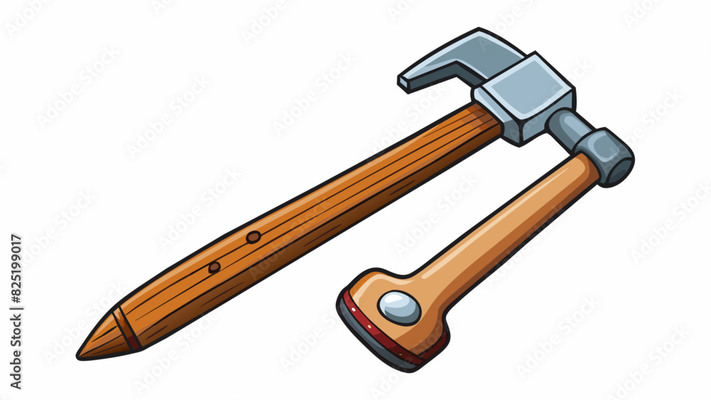 Poster a hammer and a nail the hammer is a sy tool with a wooden handle and a metal head while the nail is 