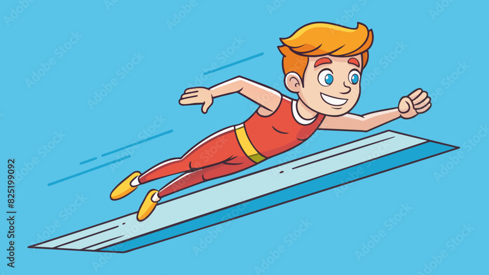 Poster A gymnast exeing a quick and powerful vault soaring through the air with perfect form and control.. Cartoon Vector.
