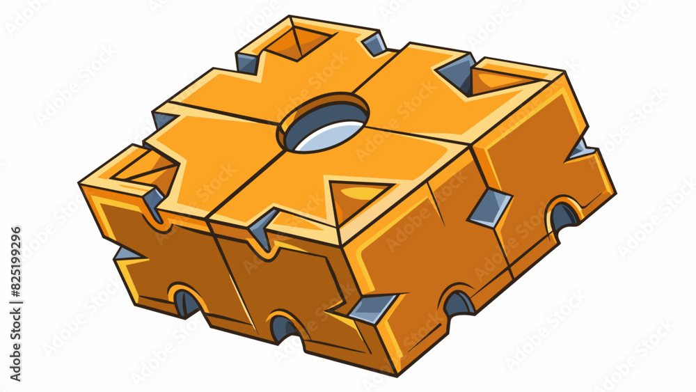 Poster A jagged irregular side with various sharp angles and edges like pieces of a jigsaw puzzle. Its surface is matte and rough making it difficult to. Cartoon Vector.