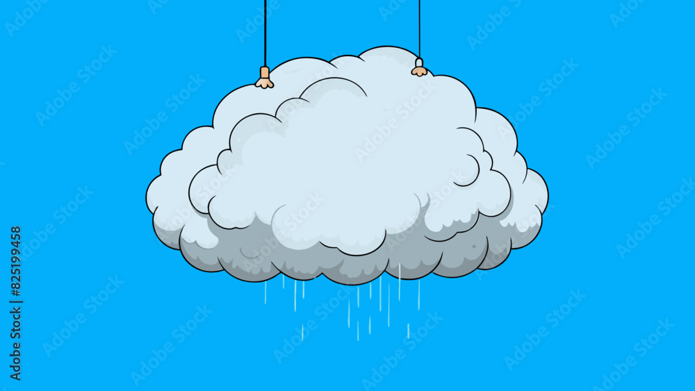 Sticker a large fluffy cloud hanging low in the sky its size seemingly endless and dwarfing the other clouds