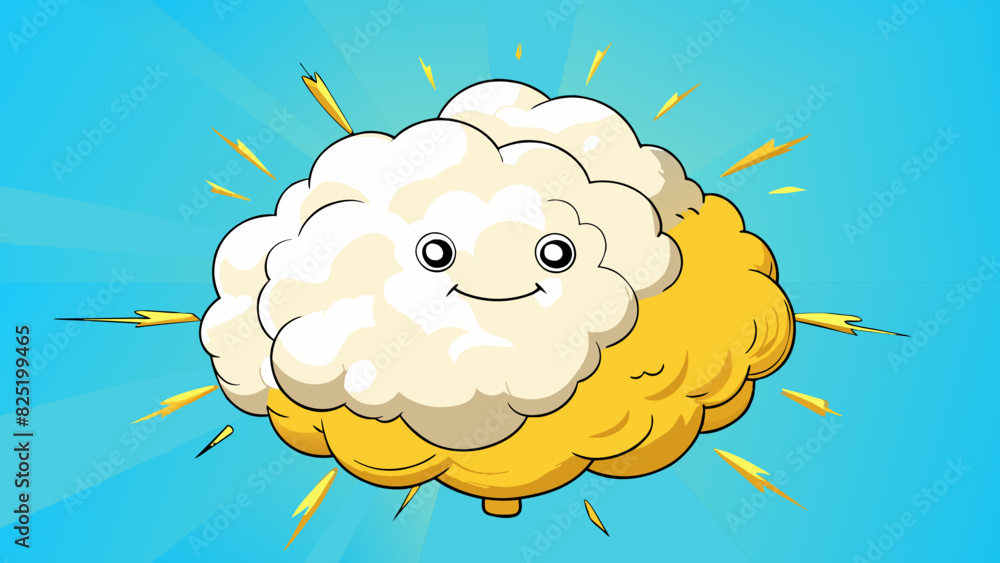 Aufkleber a large fluffy cloud looms in the sky covering the sun and casting shadows below giving the impressi