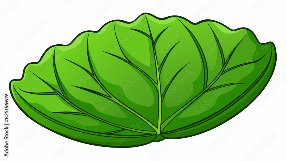 Poster a large thick leaf with a velvety texture and deep shades of green ideal for shading a hot summer da