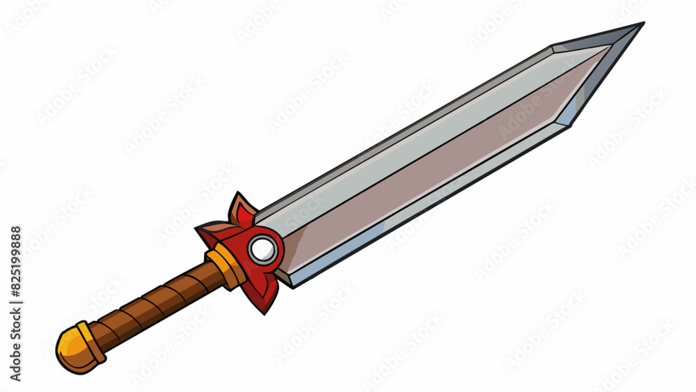Poster A long metal object with a sharp blade at one end and a strong handle obviously used for ting.. Cartoon Vector.