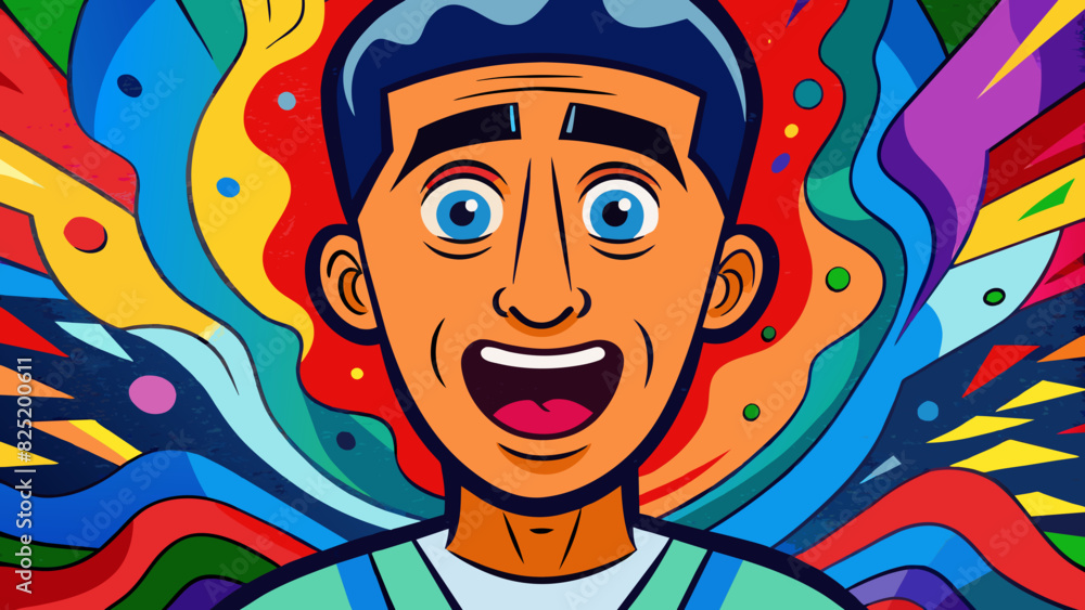Aufkleber An abstract painting with bold brushstrokes and layers of vibrant colors representing the complexity and depth of human emotion.. Cartoon Vector.