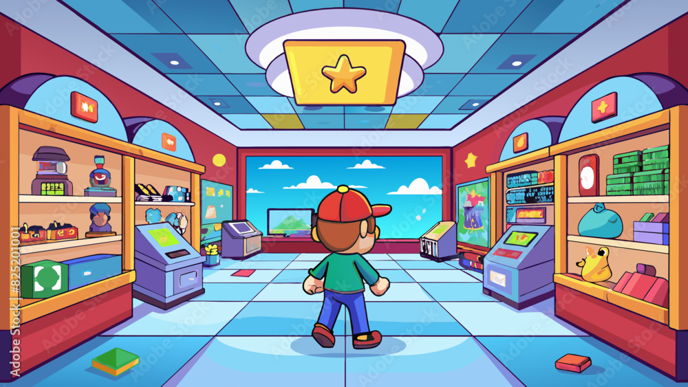Poster a newly released video game is being sold at a store. the game boasts stunning graphics immersive ga