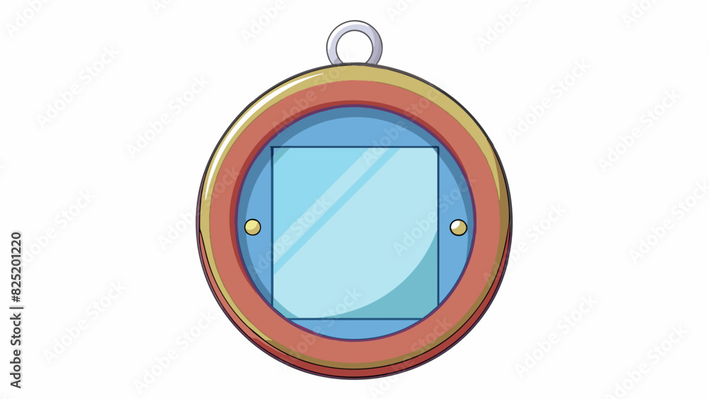 Aufkleber An ovalshaped object with a flat smooth surface and a small circular opening in the center. It is made of glass and is commonly used for capturing and. Cartoon Vector.