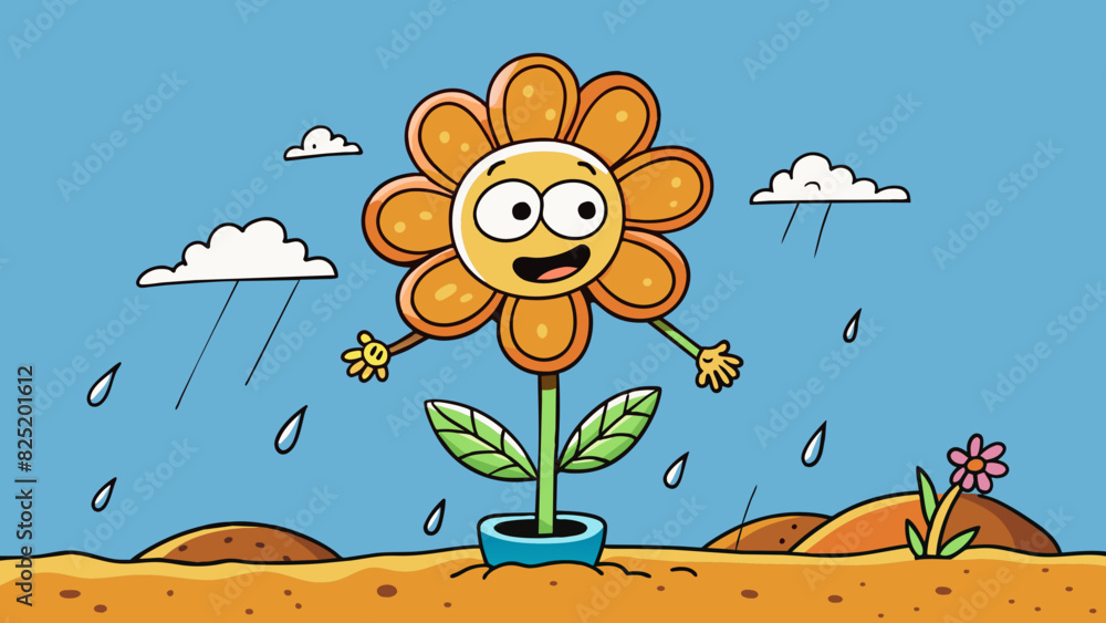 Poster a persistent flower blooming and growing despite harsh weather conditions and limited resources.. ca