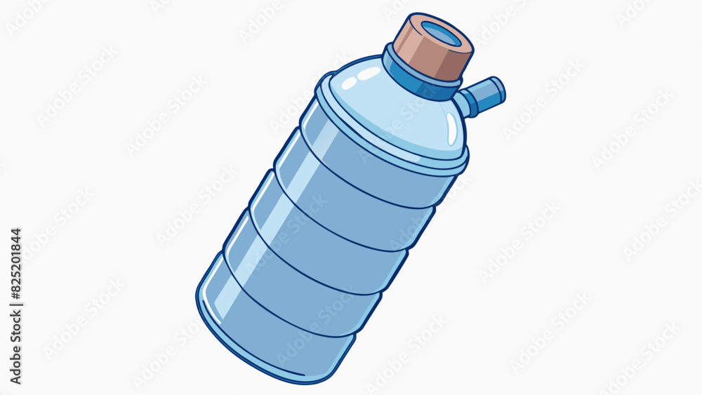 Aufkleber a plastic water bottle this object is a cylindrical container for carrying and drinking water. it is
