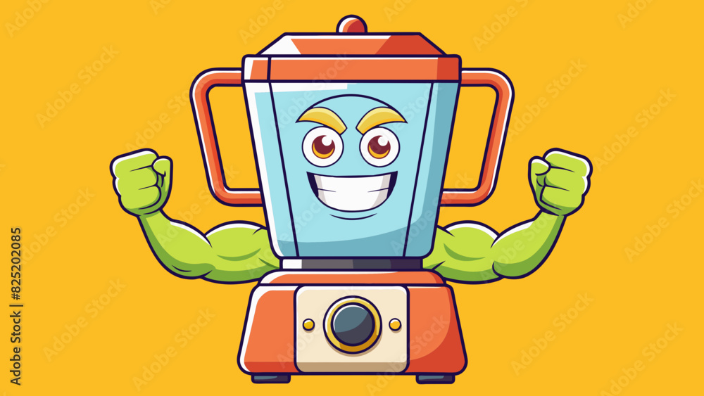 Poster A powerful blender able to blend even the toughest ingredients into a smooth and creamy texture.. Cartoon Vector.