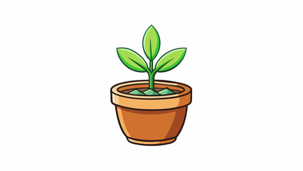 Fototapeta premium A potted plant This instance is a living organism contained in a ceramic vessel. It has green leaves thin stems and roots that extend into the soil.. Cartoon Vector.