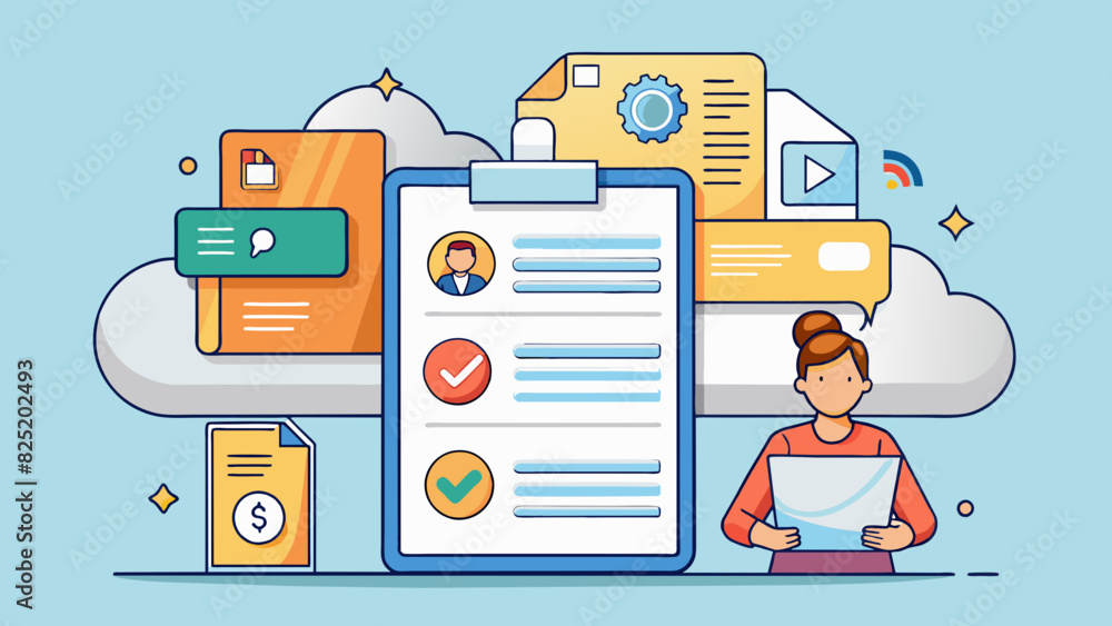Poster A report can also be in digital form stored as a PDF or Word document. It may contain hyperlinks and interactive elements like videos or pictures. The. Cartoon Vector.