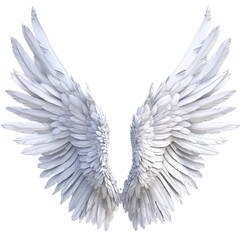 Obraz premium Gleaming Angel Wings in Silver on Transparent Background