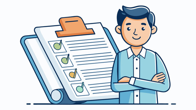 A report is typically written in a formal and objective tone using language that is clear and concise. It should also include references and citations. Cartoon Vector.