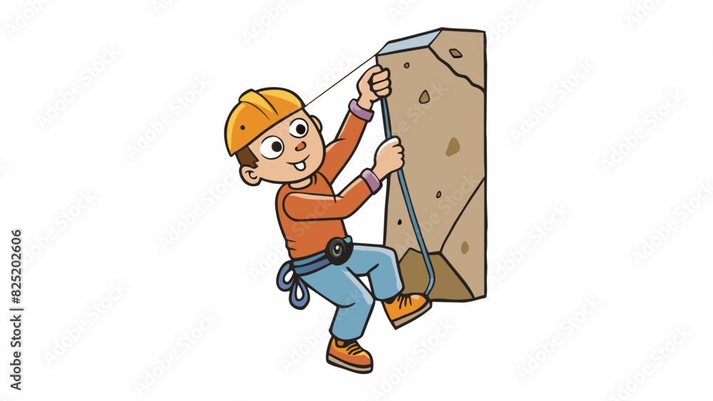 Poster a rock climber using a grip hold to support their weight and pull themselves up a rock face. the hol