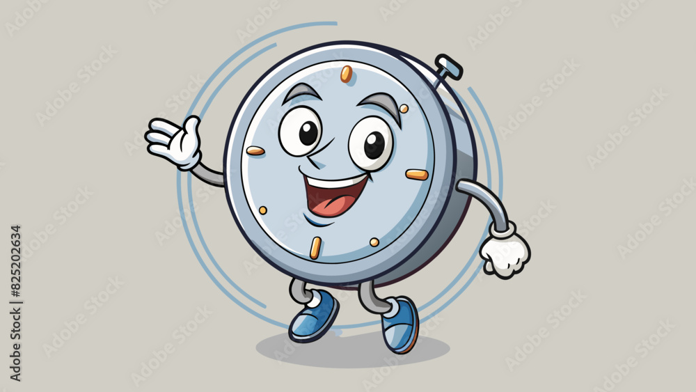 Aufkleber A round metallic object with two hands and numbers on its face. It also has a thin second hand that moves around the face.. Cartoon Vector.